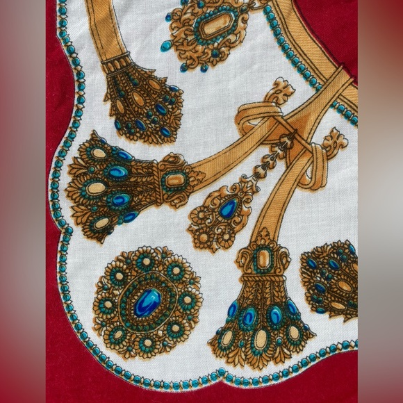 Sapphire & Gold Print Scarf Bandana Accessory - Picture 3 of 6